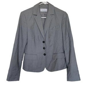 Calvin Klein Womens Blazer Jacket XS Pinstripe Career Work Wear Office Business